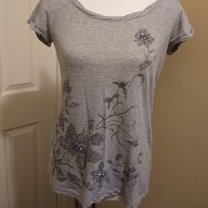 Loft medium tee with beading and embroidery